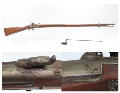 NEW HAMPSHIRE Militia Rifle-Musket Antique WHITNEY M1842 w/ BAYONET SCARCEPre-Civil War, Made c1857 - Image 1 of 25