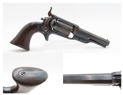 1860 mfg. Antique Pre-CIVIL WAR COLT M1855 ROOT Sidehammer POCKET Revolver
PERCUSSION .28 Caliber SELF DEFENSE Revolver