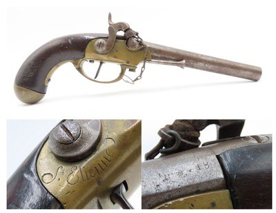 REVOLUTIONARY WAR 1781 Dated French ST. ETIENNE M1777 .69 CONVERSION Pistol FRENCH PREDECESSOR to the 1st U.S. Martial Pistol