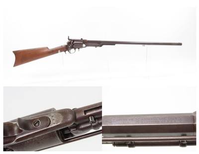 RARE, EARLY COLT 1st Model 1855 Revolving Rifle “Sporting” 3-DIGIT SERIAL
With Hunter & Deer Cylinder Scene