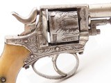 Engraved BELGIAN .32 Self-Defense DA Revolver C&R NICKEL PLATED & BONE GRIP Early 20th Century CONCEAL & CARRY Revolver - 17 of 18