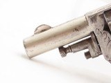 Engraved BELGIAN .32 Self-Defense DA Revolver C&R NICKEL PLATED & BONE GRIP Early 20th Century CONCEAL & CARRY Revolver - 5 of 18