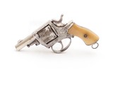 Engraved BELGIAN .32 Self-Defense DA Revolver C&R NICKEL PLATED & BONE GRIP Early 20th Century CONCEAL & CARRY Revolver - 2 of 18