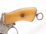 Engraved BELGIAN .32 Self-Defense DA Revolver C&R NICKEL PLATED & BONE GRIP Early 20th Century CONCEAL & CARRY Revolver - 3 of 18