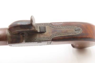 MATCHING BRACE of Antique ENGRAVED Boxlock Percussion SELF DEFENSE PistolsEuropean GOLD INLAID .45 Caliber Mid-1800s Pistols - Image 23 of 25