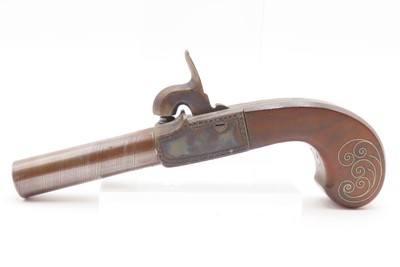 MATCHING BRACE of Antique ENGRAVED Boxlock Percussion SELF DEFENSE PistolsEuropean GOLD INLAID .45 Caliber Mid-1800s Pistols - Image 18 of 25