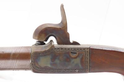 MATCHING BRACE of Antique ENGRAVED Boxlock Percussion SELF DEFENSE PistolsEuropean GOLD INLAID .45 Caliber Mid-1800s Pistols - Image 20 of 25