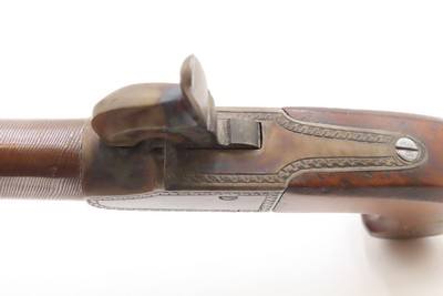 MATCHING BRACE of Antique ENGRAVED Boxlock Percussion SELF DEFENSE PistolsEuropean GOLD INLAID .45 Caliber Mid-1800s Pistols - Image 8 of 25
