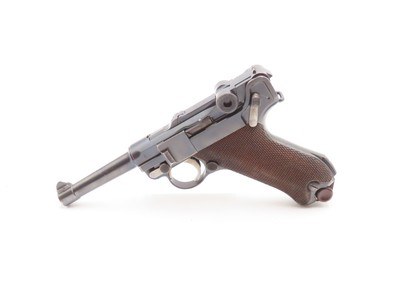 DWM BLANK CHAMBER 7.65mm Semi-Auto P.08 German POLICE LUGER C&R w/HOLSTER1930-34 Mfg. “CROWN/N” Proofed w/HOLSTER Pre-WWII - Image 4 of 23