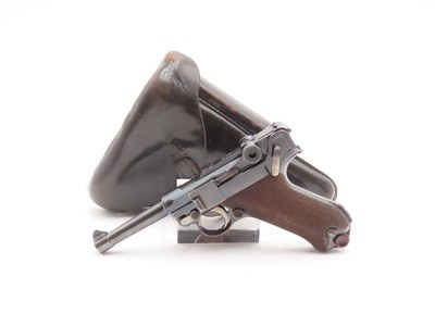 DWM BLANK CHAMBER 7.65mm Semi-Auto P.08 German POLICE LUGER C&R w/HOLSTER1930-34 Mfg. “CROWN/N” Proofed w/HOLSTER Pre-WWII - Image 2 of 23
