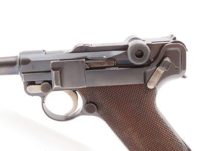 DWM BLANK CHAMBER 7.65mm Semi-Auto P.08 German POLICE LUGER C&R w/HOLSTER1930-34 Mfg. “CROWN/N” Proofed w/HOLSTER Pre-WWII - Image 6 of 23