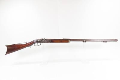 SCARCE 1850s Antique SUPERPOSED LOAD Two Shot Percussion MULE EAR Rifle
SINGLE BARREL with TWO SEPARATE IGNITION CHAMBERS