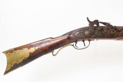 1850s Antique SUPERPOSED LOAD Two Shot PERCUSSION Homestead/Hunting RifleSINGLE BARREL with TWO SEPARATE IGNITION CHAMBERS - Image 5 of 21