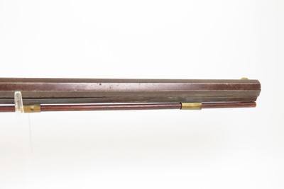 1850s Antique SUPERPOSED LOAD Two Shot PERCUSSION Homestead/Hunting RifleSINGLE BARREL with TWO SEPARATE IGNITION CHAMBERS - Image 3 of 21