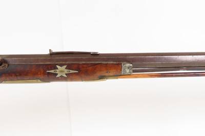 1850s Antique SUPERPOSED LOAD Two Shot PERCUSSION Homestead/Hunting RifleSINGLE BARREL with TWO SEPARATE IGNITION CHAMBERS - Image 4 of 21