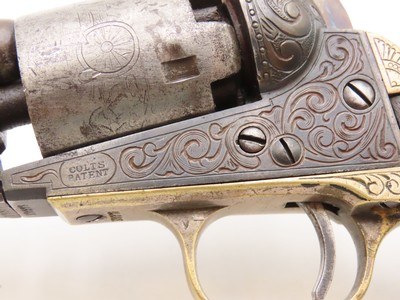 NICELY ENGRAVED Pre-CIVIL WAR Antique COLT M1849 Percussion POCKET Revolver ANTEBELLUM Wild West SIX-SHOOTER Made In 1857 - Image 5 of 22