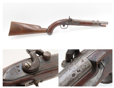 RARE Antique U.S. SPRINGFIELD M1817 Pistol with DETACHABLE SHOULDER STOCKDESIREABLE! 1 of ONLY 1,000 Made & DATED 1818 - Image 1 of 25