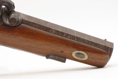 CASED PAIR of ENGRAVED Antique WHEELER & SON of London PERCUSSION Pistols1830s-40s ENGLISH SELF DEFENSE Handguns - Image 19 of 25