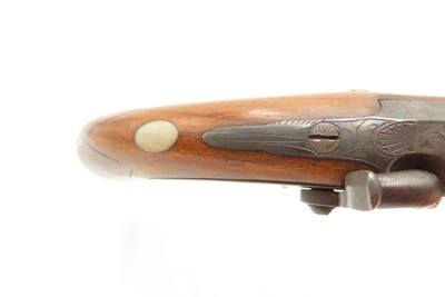 CASED PAIR of ENGRAVED Antique WHEELER & SON of London PERCUSSION Pistols1830s-40s ENGLISH SELF DEFENSE Handguns - Image 12 of 25