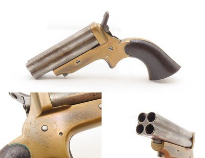 Antique CIVIL WAR/WILD WEST Era C. SHARPS Model 2 .30 RF PEPPERBOX Revolver 4-Shot FRONTIER Self Defense Pocket Gun