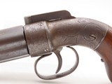 GOLD RUSH Era ALLEN & THURBER Antique WORCHESTER Period PEPPERBOX Revolver
ENGRAVED First DA Revolving Percussion Pistol - 3 of 16
