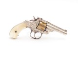 PERIOD NEW YORK ENGRAVED Antique Smith & Wesson .32 DA Revolver PEARL GRIPS Beautiful NICKEL and GOLD PLATED Self Defense Gun - 3 of 16