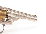 PERIOD NEW YORK ENGRAVED Antique Smith & Wesson .32 DA Revolver PEARL GRIPS Beautiful NICKEL and GOLD PLATED Self Defense Gun - 6 of 16