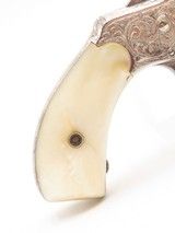 PERIOD NEW YORK ENGRAVED Antique Smith & Wesson .32 DA Revolver PEARL GRIPS Beautiful NICKEL and GOLD PLATED Self Defense Gun - 4 of 16