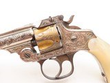 PERIOD NEW YORK ENGRAVED Antique Smith & Wesson .32 DA Revolver PEARL GRIPS Beautiful NICKEL and GOLD PLATED Self Defense Gun
