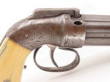 ENGRAVED Antique ALLEN & THURBER Bar Hammer IVORY GRIP Pepperbox BELLY GUN
First American Double Action Revolving Pistol - 9 of 17