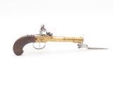 ENGRAVED Antique EUROPEAN Light FLINTLOCK Brass Pocket Pistol SNAP BAYONET
CANNON BARREL Concealed Carry SELF DEFENSE Handgun - 18 of 18