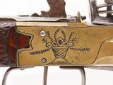 ENGRAVED Antique EUROPEAN Light FLINTLOCK Brass Pocket Pistol SNAP BAYONET
CANNON BARREL Concealed Carry SELF DEFENSE Handgun - 17 of 18