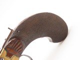 ENGRAVED Antique EUROPEAN Light FLINTLOCK Brass Pocket Pistol SNAP BAYONET
CANNON BARREL Concealed Carry SELF DEFENSE Handgun - 2 of 18