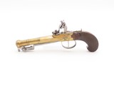 ENGRAVED Antique EUROPEAN Light FLINTLOCK Brass Pocket Pistol SNAP BAYONET
CANNON BARREL Concealed Carry SELF DEFENSE Handgun - 1 of 18