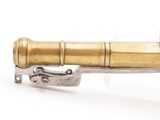 ENGRAVED Antique EUROPEAN Light FLINTLOCK Brass Pocket Pistol SNAP BAYONET
CANNON BARREL Concealed Carry SELF DEFENSE Handgun - 4 of 18