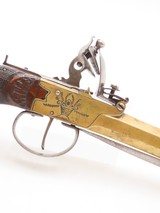 ENGRAVED Antique EUROPEAN Light FLINTLOCK Brass Pocket Pistol SNAP BAYONET
CANNON BARREL Concealed Carry SELF DEFENSE Handgun - 15 of 18