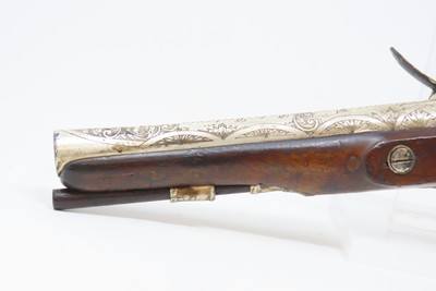 RULE BRITANNIA! ADMIRAL HOWE British FLINTLOCK Pistol by ELLIS .62 AntiqueOrnately Engraved London Sidearm Late-18th Century - Image 17 of 17
