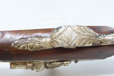 RULE BRITANNIA! ADMIRAL HOWE British FLINTLOCK Pistol by ELLIS .62 AntiqueOrnately Engraved London Sidearm Late-18th Century - Image 12 of 17