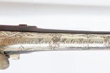 RULE BRITANNIA! ADMIRAL HOWE British FLINTLOCK Pistol by ELLIS .62 Antique
Ornately Engraved London Sidearm Late-18th Century - 9 of 17