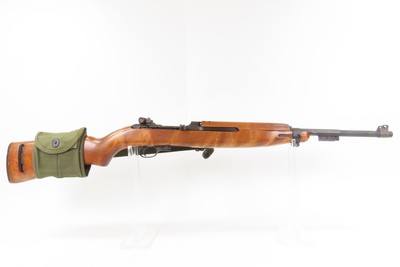 WORLD WAR II Era U.S. INLAND M1 Carbine SEMI-AUTOMATIC Light Rifle WWII C&R With MAGAZINE POUCH, CANVAS WEB SLING and OILER