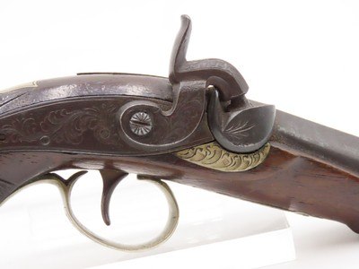 ENGRAVED/SILVER Mounted J.E. EVANS Antique “PEANUT SIZE” DERRINGER PistolPeriod Copy of Henry Deringer’s Famous Pistol - Image 4 of 16