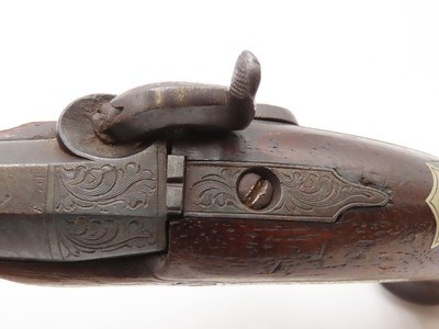 ENGRAVED/SILVER Mounted J.E. EVANS Antique “PEANUT SIZE” DERRINGER PistolPeriod Copy of Henry Deringer’s Famous Pistol - Image 8 of 16
