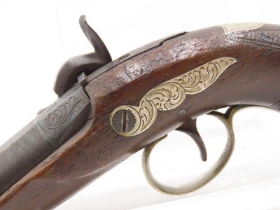 ENGRAVED/SILVER Mounted J.E. EVANS Antique “PEANUT SIZE” DERRINGER PistolPeriod Copy of Henry Deringer’s Famous Pistol - Image 15 of 16