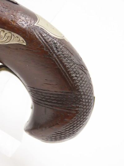 ENGRAVED/SILVER Mounted J.E. EVANS Antique “PEANUT SIZE” DERRINGER PistolPeriod Copy of Henry Deringer’s Famous Pistol - Image 14 of 16