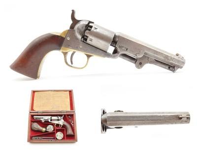 CASED Post-CIVIL WAR / WILD WEST Antique COLT M1849 Percussion .31 POCKET
1871 mfg FRONTIER SIX-SHOOTER Revolver ACCESSORIES