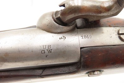 Scarce NAVY MARKED U.S. ASTON 1st Contract M1842 .54 DRAGOON Pistol Antique ANCHOR MARKED with “US/GW/P” at the Breech - Image 13 of 19