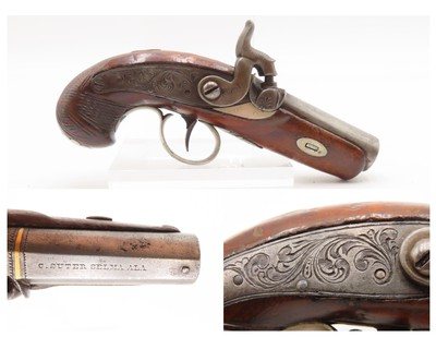 Scarce GOLD BANDED Antique C. SUTER Copyist DERRINGER Percussion Pistol
SELMA, ALABAMA Period Copy Henry Deringer’s Pistol