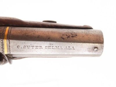 Scarce GOLD BANDED Antique C. SUTER Copyist DERRINGER Percussion PistolSELMA, ALABAMA Period Copy Henry Deringer’s Pistol - Image 9 of 18