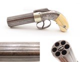 RARE Antique Samuel “SUTHERLAND RICHMOND VA” Retailer Pepperbox IVORY GRIPS ENGRAVED DA CONFEDERATE “Armorer of the South” - 18 of 20