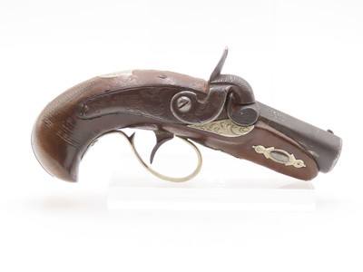 ENGRAVED/SILVER Mounted SLOTTER & CO. Antique DERRINGER Percussion PistolPeriod Copy of Henry Deringer’s Pistol J.P. LOWER - Image 2 of 18